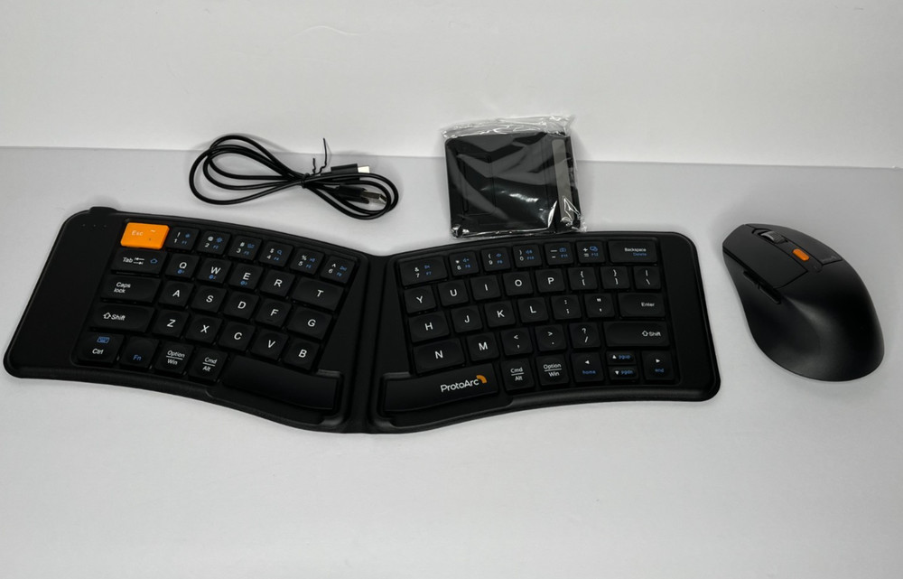 ProtoArc Foldable Keyboard & Mouse, XKM03 Folding Bluetooth Computer Keyboard