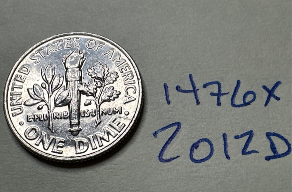2012 D Roosevelt Dime 10C 1476X
