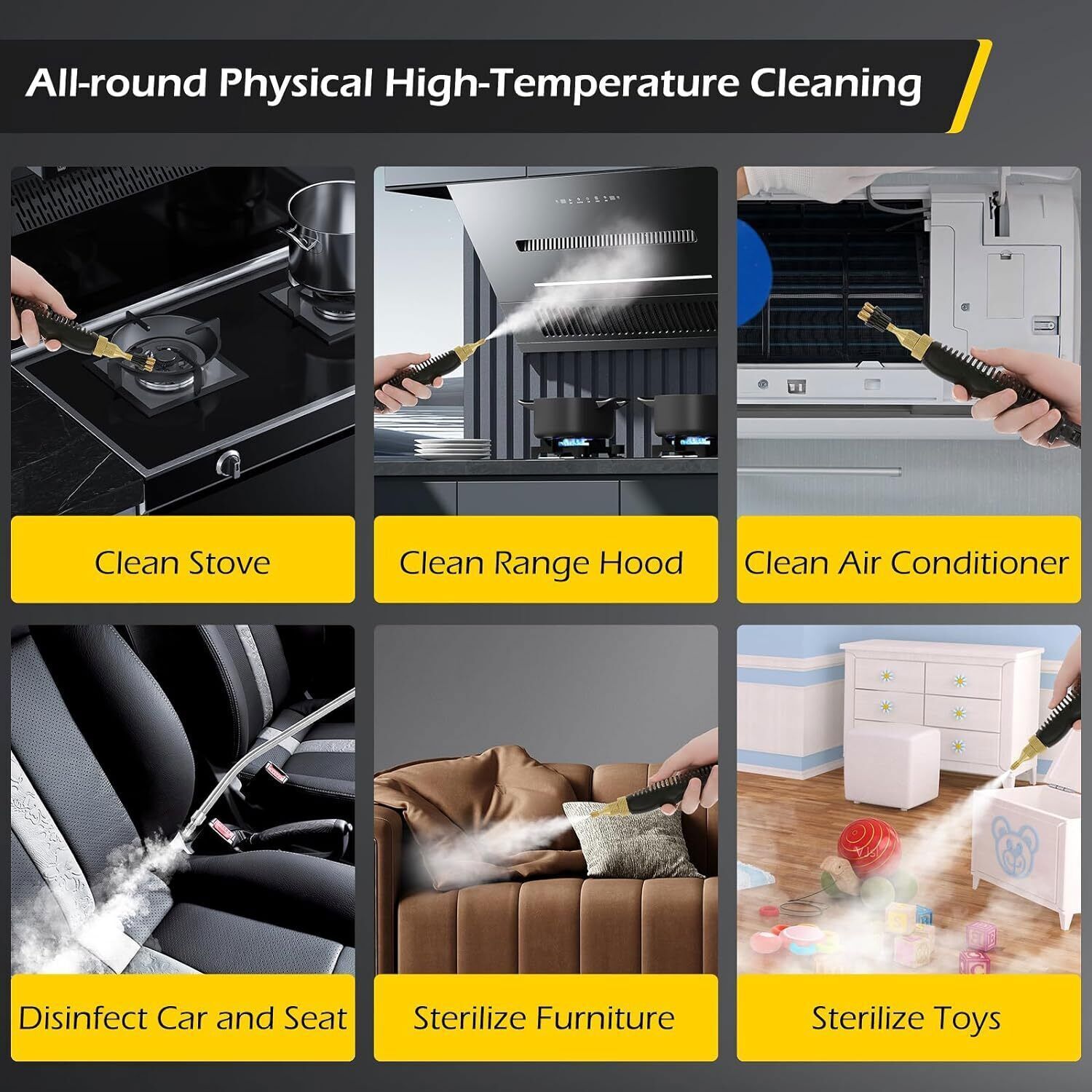 Handheld Car Detailing Cleaning Machine High Temp Steam Cleaner Household 2500W