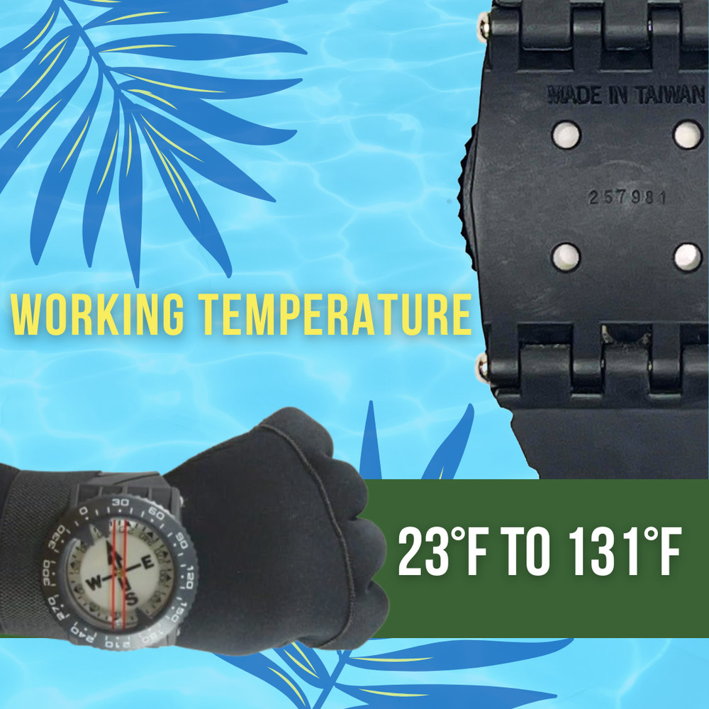 Deluxe Diving Wrist Compass - Accurate Navigation, 80M Depth, Durable Design