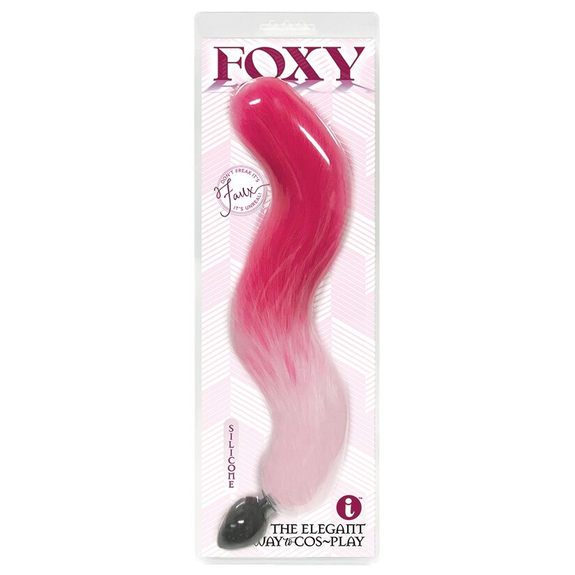 FOXY SILICONE TAIL BUTT PLUG-PINK GRADIENT