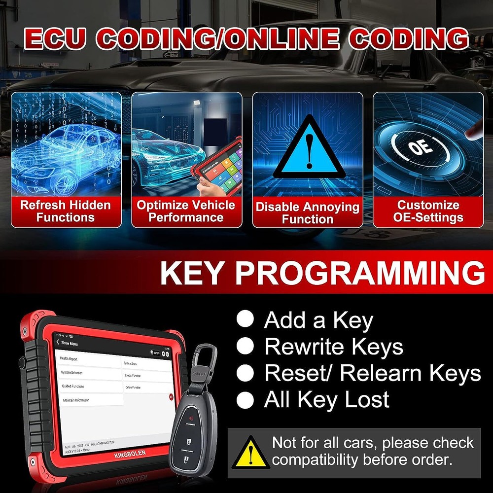 KINGBOLEN K8 Pro ALL System Bidirectional Diagnostic Scanner ECU Key Coding TPMS