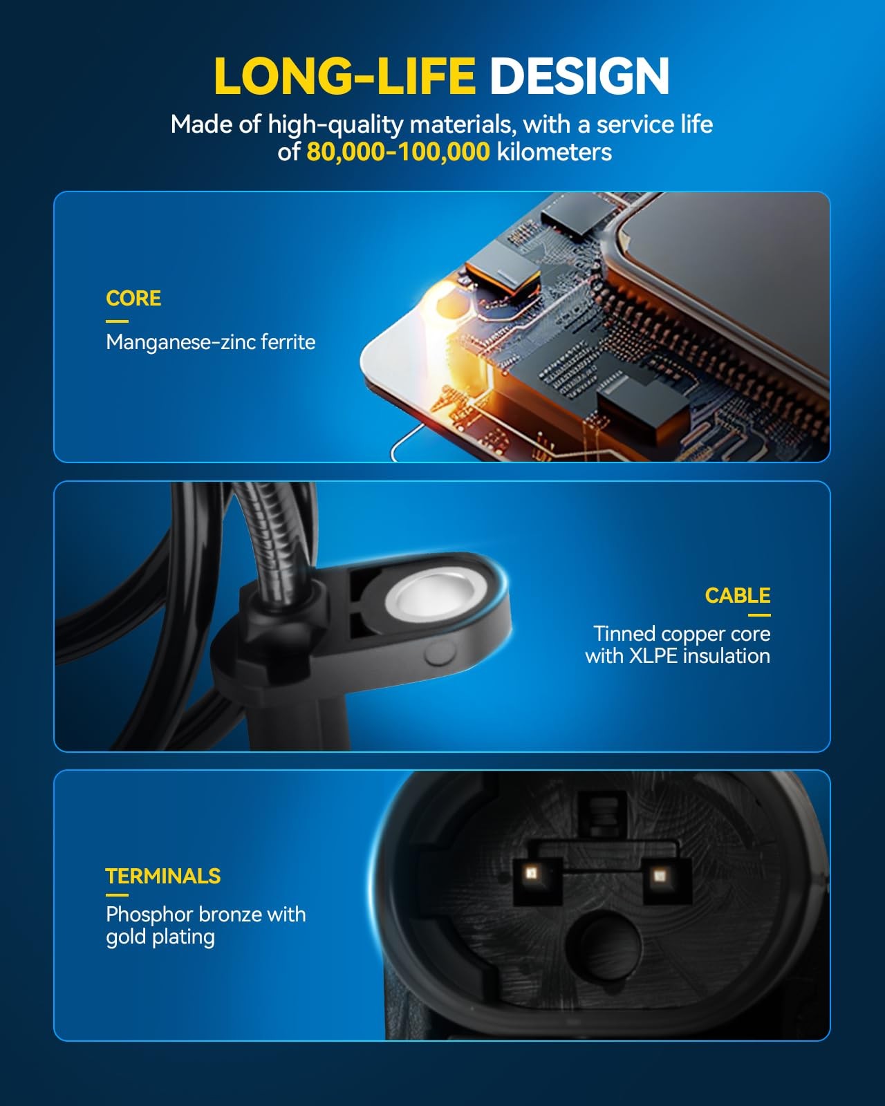 1PCS Front ABS Wheel Speed Sensor Replacement for Chevrolet Silverado/Sierra ...