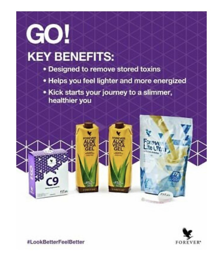 Forever Clean 9 Aloe Vera Detox Program / Vanilla/ or Chocolate