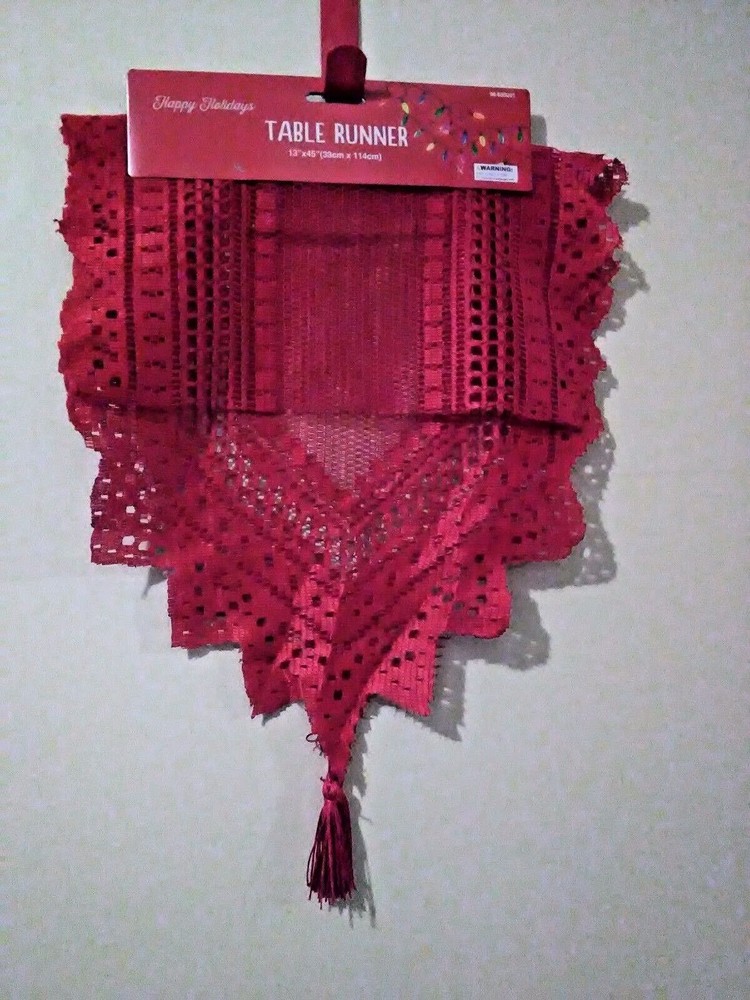 Happy Holidays Red Table Runner