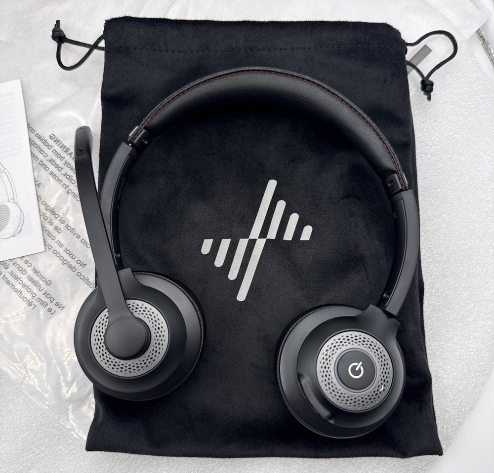 Wireless Headset & Mic Bluetooth V5.2 AI Noise Cancelling Microphone (PC, Phone)