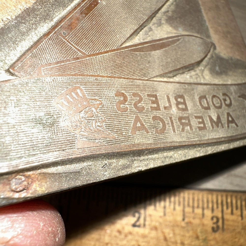 Printing Block “ Pocket Knife “ God Bless America, Uncle Sam