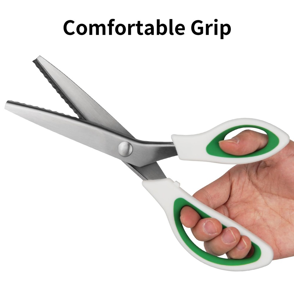 Fri4Free Pinking Shears, 9" Zig Zag Craft Scissors Decorative Edge, Pinking S...