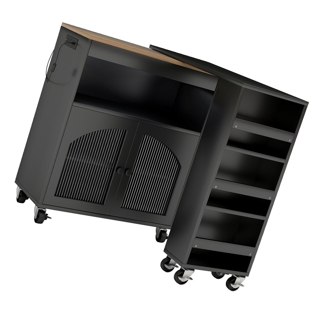 Modern Kitchen Island With Storage Rolling Cart