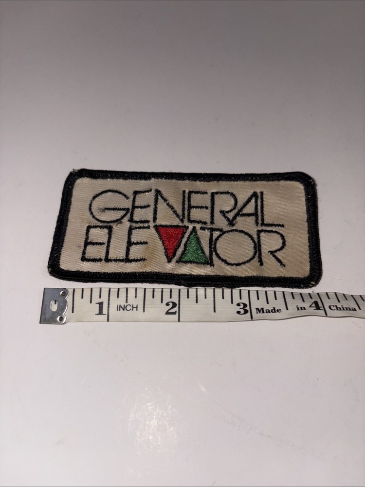 Vintage General Elevator Rectangle Advertising Uniform Patch 2x4"