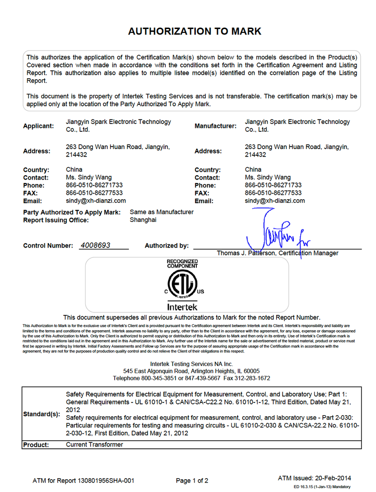 NEW Split-Core Current Transformer CT for EKM power meter SCT-1250 400A/26.6mA