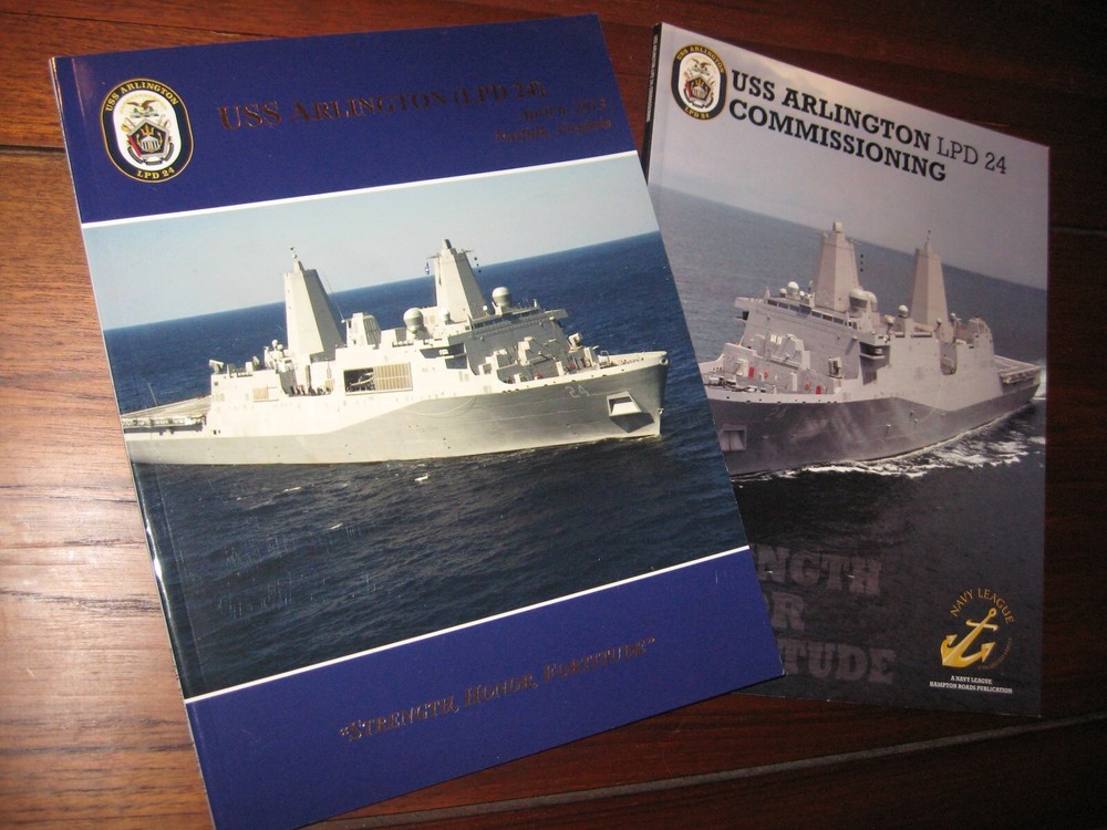 USS Arlington LPD 24 Commissioning Program & Navy League Publication