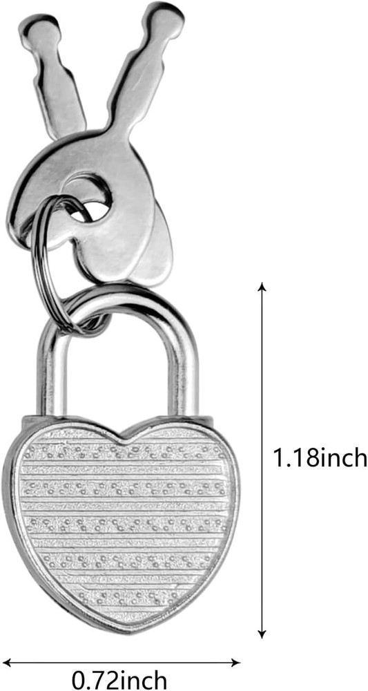 5 Pack Mini Diary Padlock, Small Locks with Keys, Tiny Luggage Silver