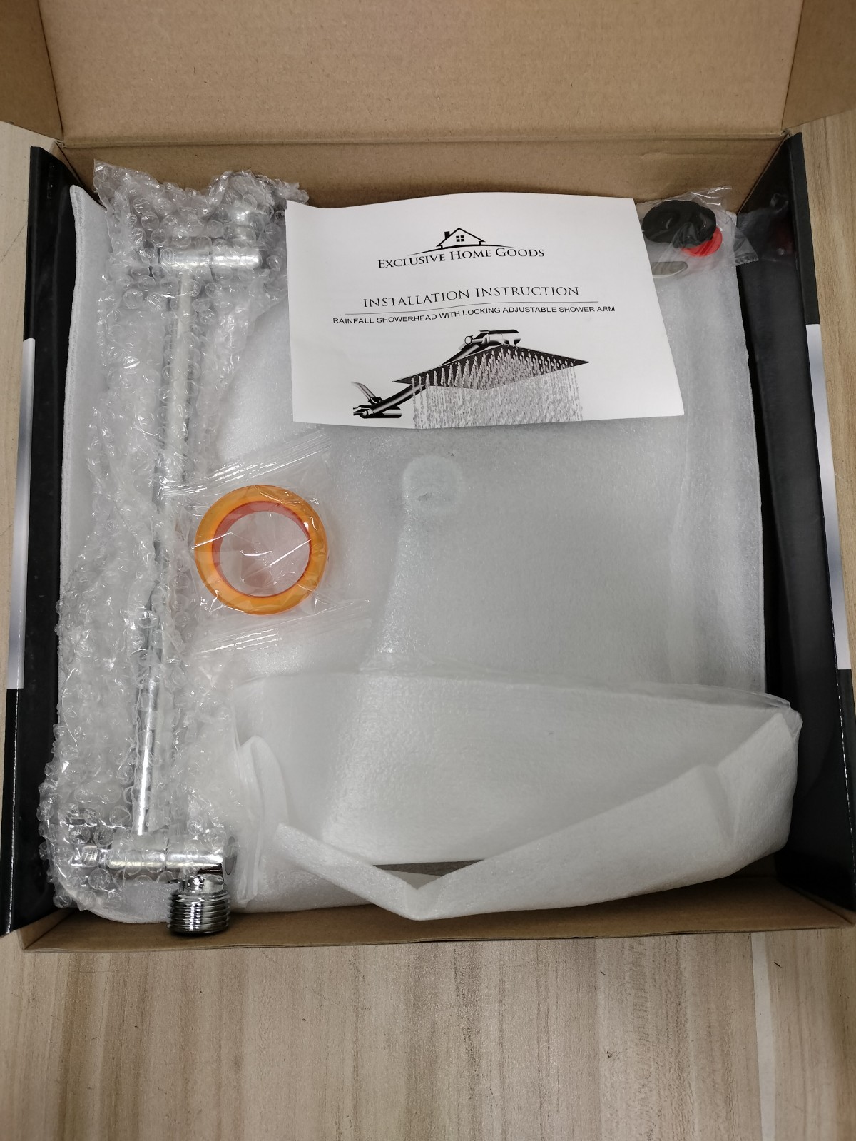 Luxury 10" Square Rainfall Shower Head Stainless Steel and Arm NEW