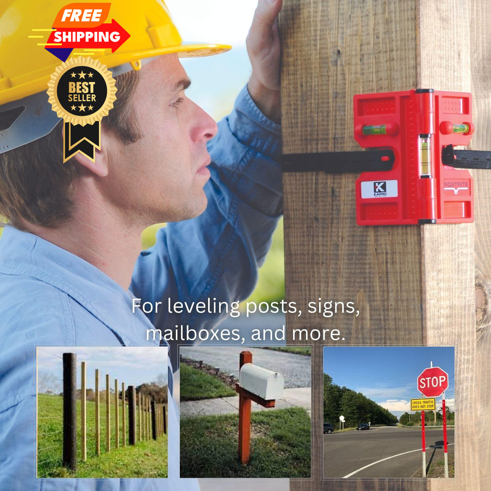 Kapro - 340 Postrite Post Level - Adjustable Folding - Unique, Red