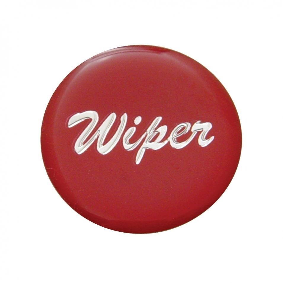 Small Chrome "Wiper" Dash Knob - Red Glossy Sticker