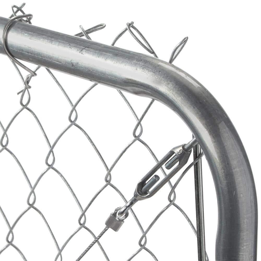 6ft X 4ft Adjustable Single Walk-Through Chain Link Fence Gate Galvanized Metal
