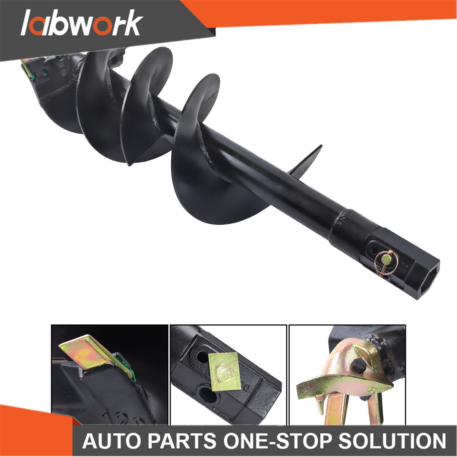 Labwork 12" x 48" Digger Auger Bit Attachment, 2" Hex Compatible