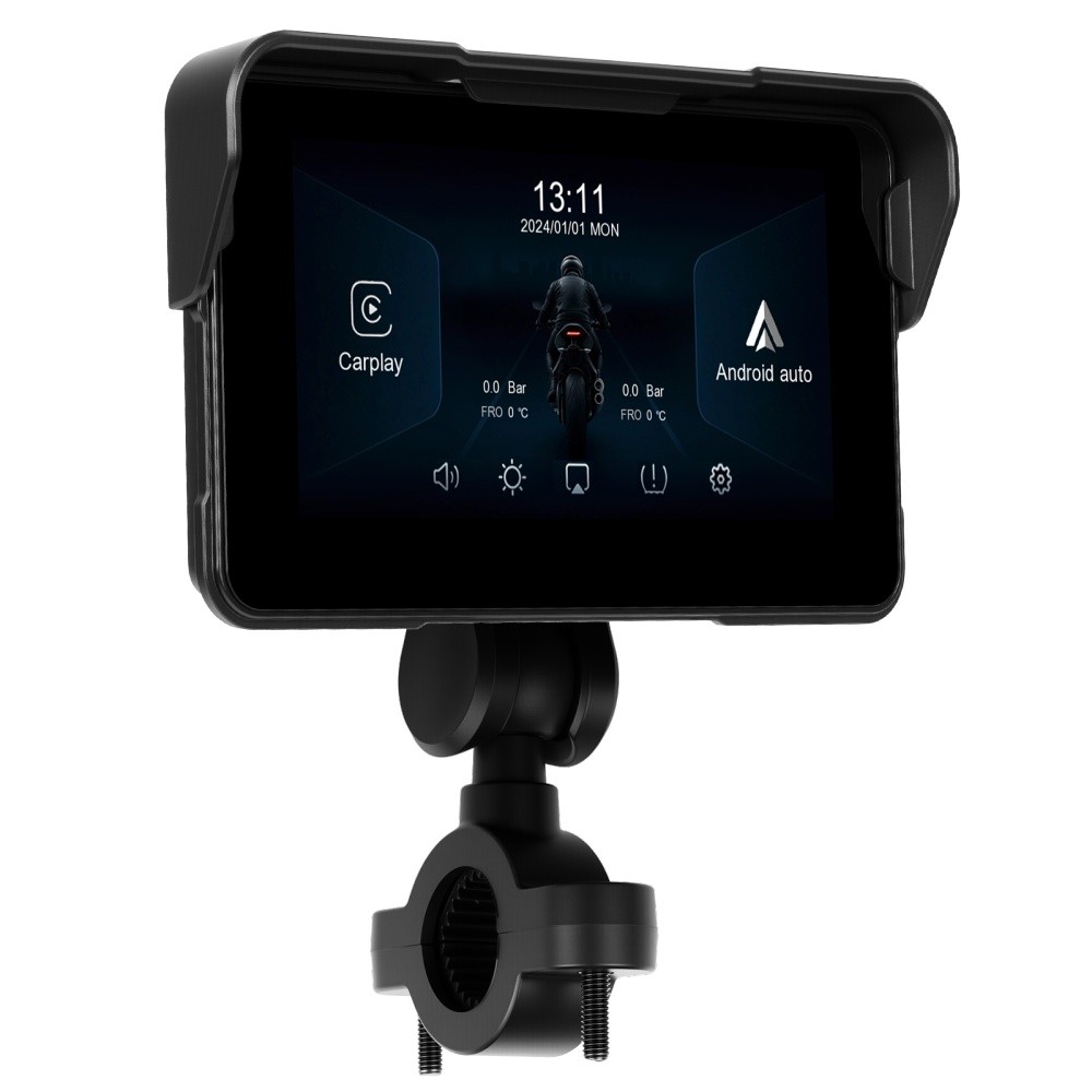 5" Motorcycle Portable Wireless Apple Carplay Android Auto Waterproof Car Stereo