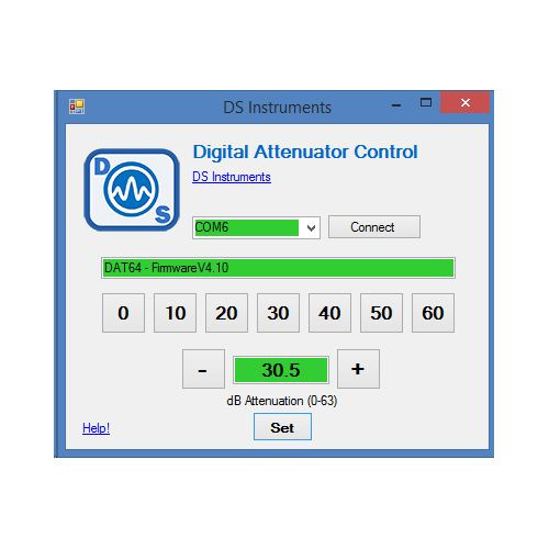 Programmable RF Step Attenuator - 0 to 63dB - 6GHz - Display & USB