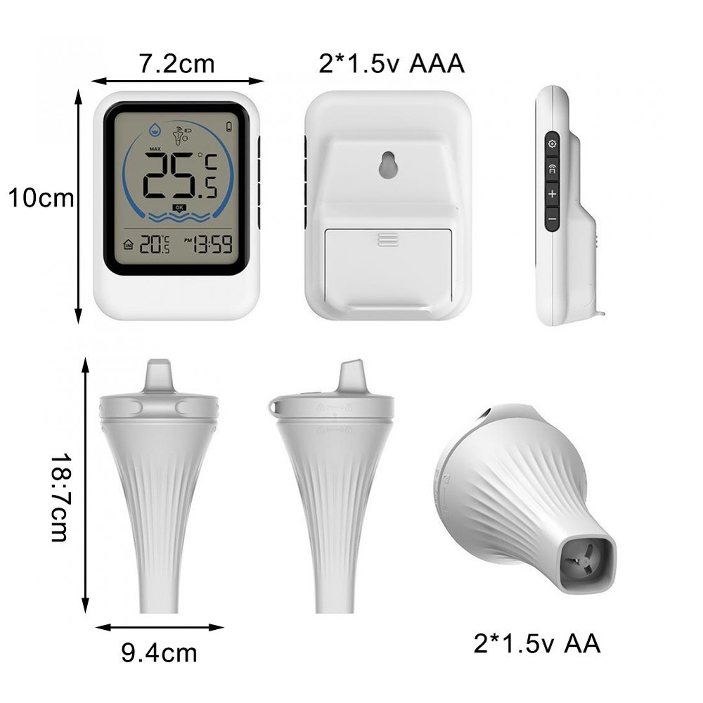 ACCURATE TEMPERATURE MEASUREMENT POOL THERMOMETER WITH WIRELESS SENSOR AND IP68