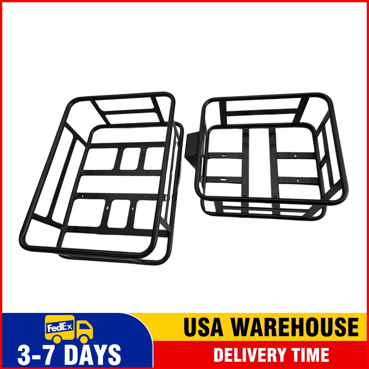 Front Basket+Rear Basket Electric Bike Mount Bicycle Storage Basket Front+Rear