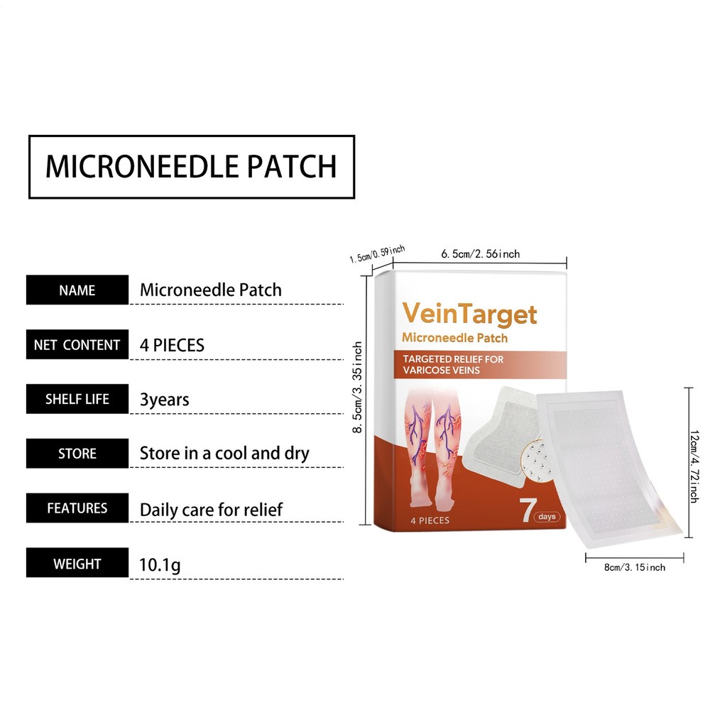 2026 Vein Target Microneedle Patch Natural Leg Care Patch New