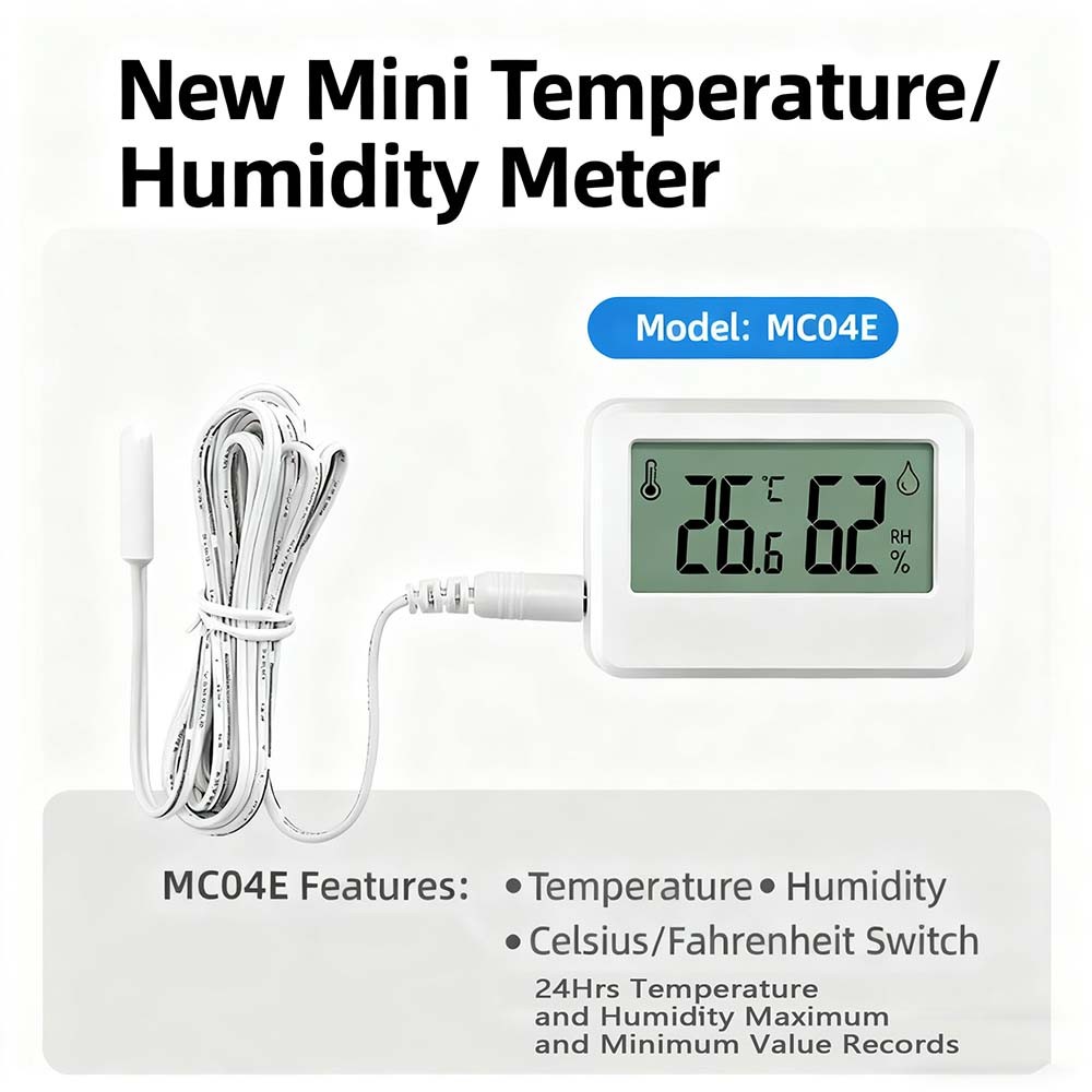 Bright Digital Advanced MC04E Cigar Box Mini Magnetic Temperature/Humidity Meter