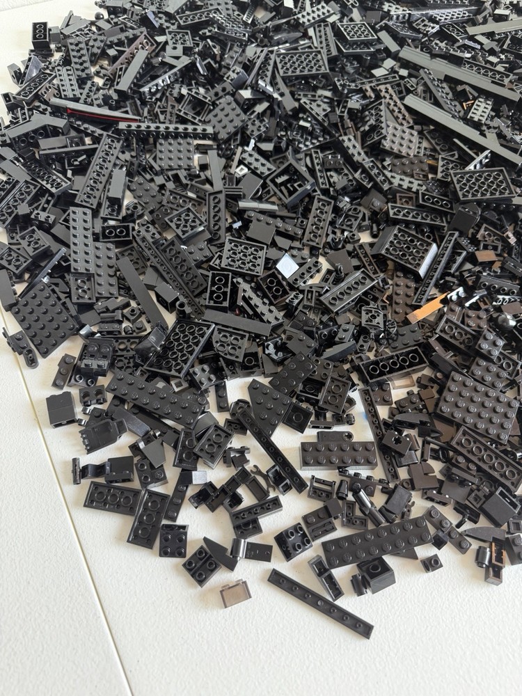 4 lb Lego Bulk Lot Black Colored Mix Bricklink MOC Bricks Assorted