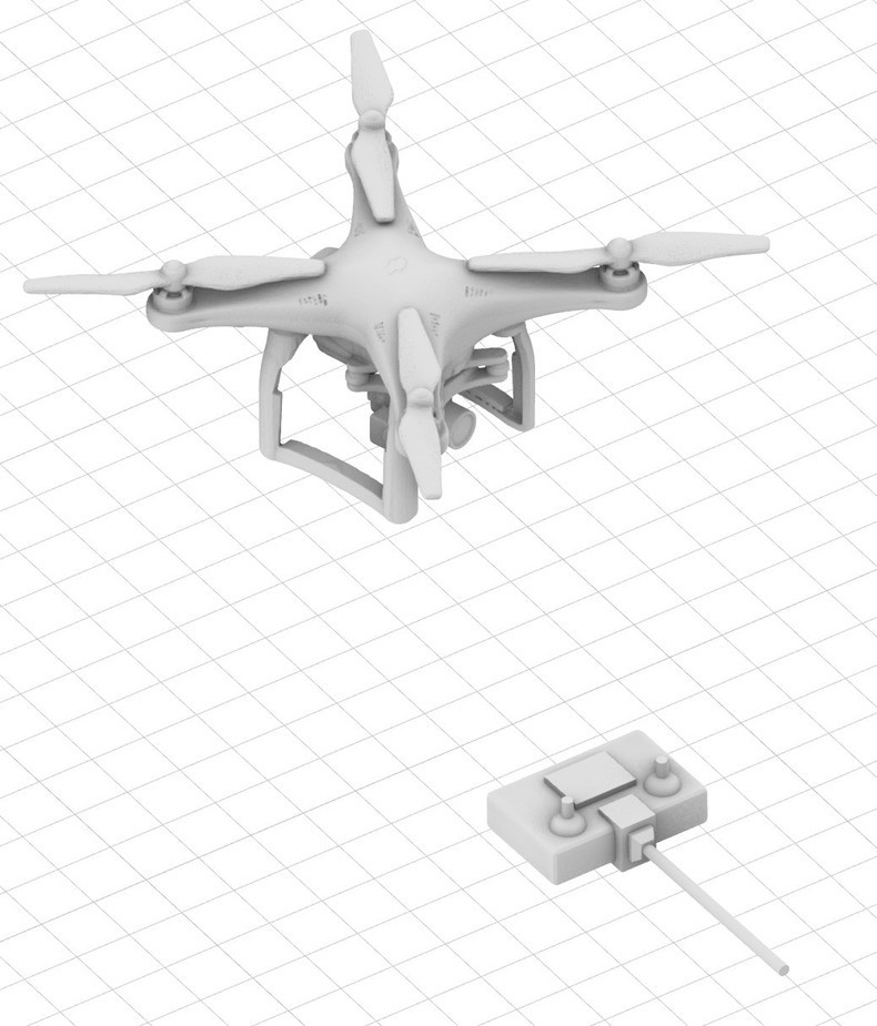 3D Printing 1/72 DJI drone Model Unpainted