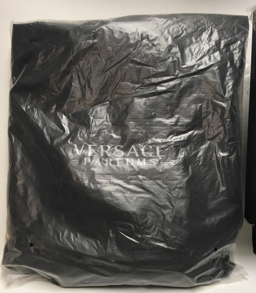 Versace Parfums Bag Backpack/ Black Drawstring Perfumes Duffle Overnight new