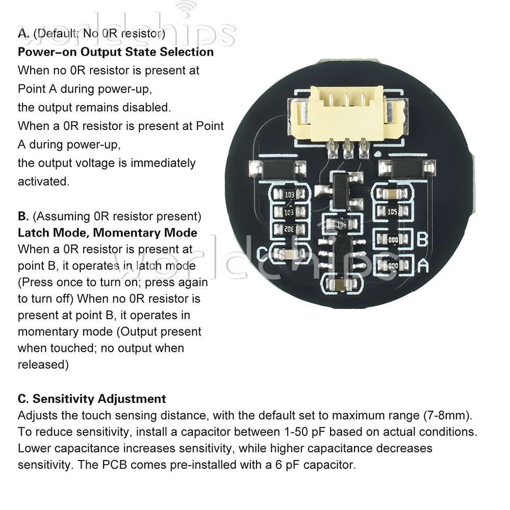 10PCS DC 3-30V Jog / Latch LED Light Switch Sensing Module with Touch Button