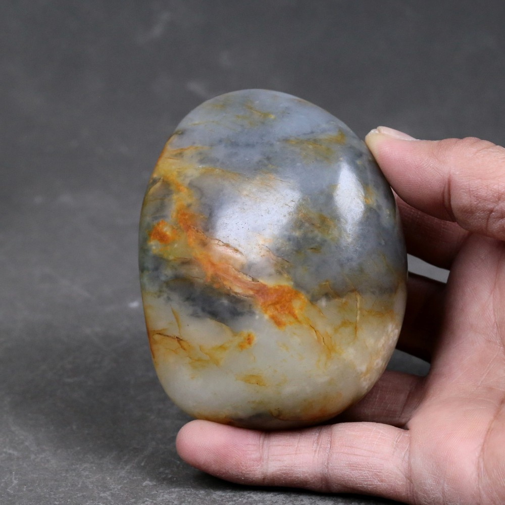 408G Certified 100% Hetian jade(Nephrite) Raw stone 和田玉青花原石