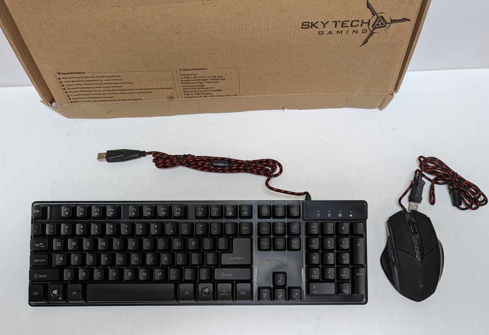 Skytech Rainbow Backlit Wired Gaming Keyboard and Mouse Combo *NEW*