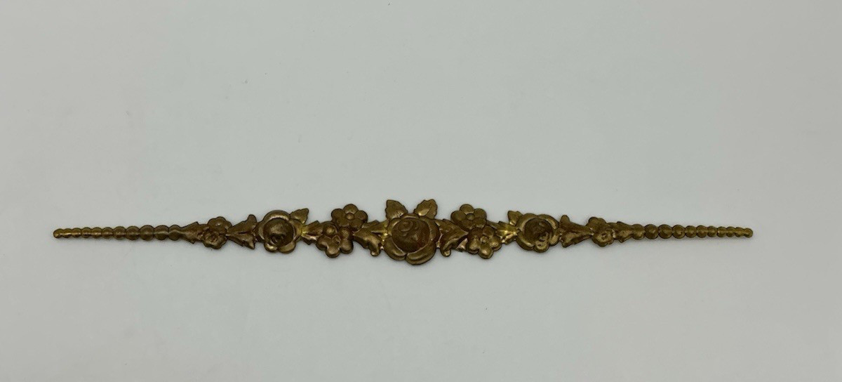 Brass Single Floral Accent Trim Piece 8 Inches Pliable
