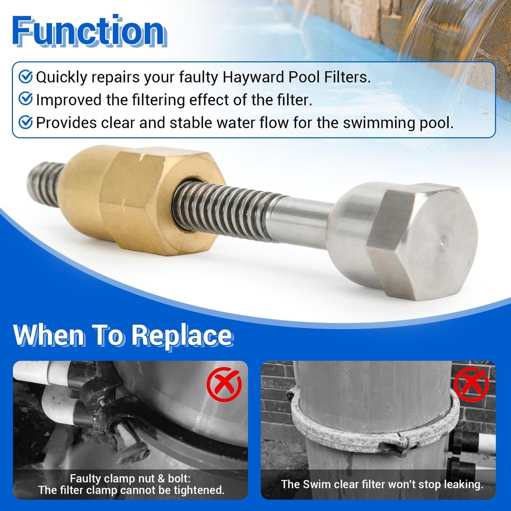 DEX2421J2 Clamp Nut & Bolt Replacement for Hayward Pro Grid Vertical DE...