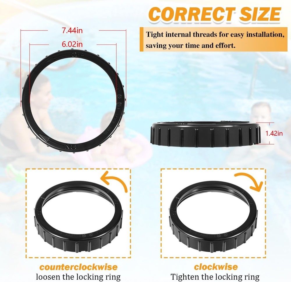 Replacement R172214 Lock Ring Leak-Proof Ring for Dynamic Series Pool/Spa Filter