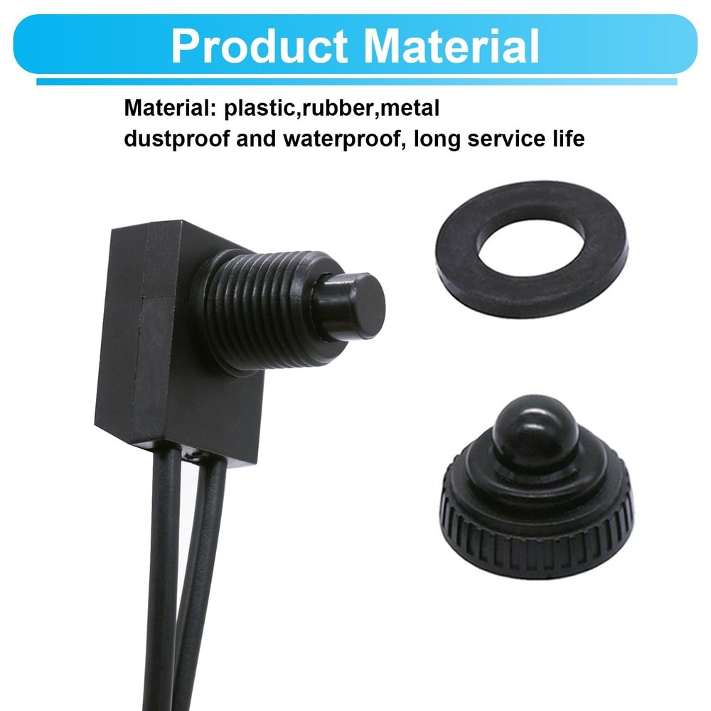 Reliable 12V Push Button Switch Set - 2PCS Waterproof for Automotive Projects
