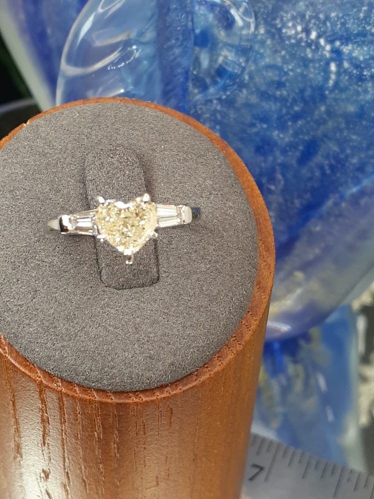 Heart Shaped Light Yellow Canary Diamond Ring 14k