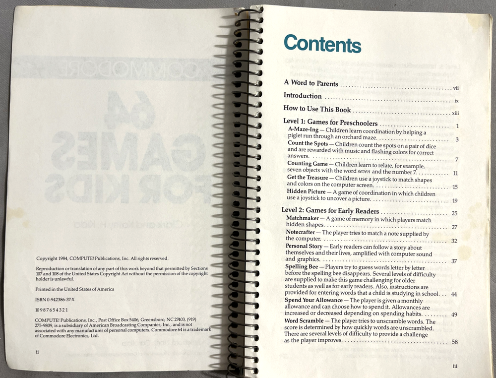 Compute!'s 64 GamesForKids by C&K Kidds Commodore 64 A Compute! Publication 1984