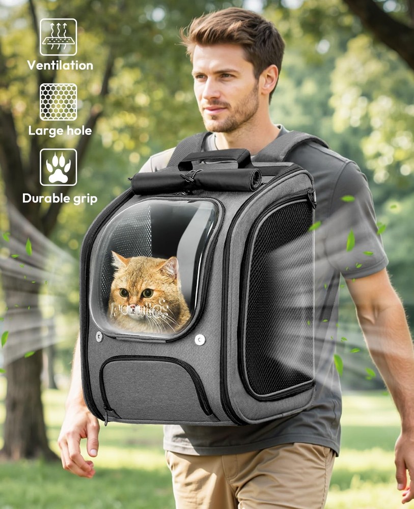 Cat Backpack Carrier, Large Space Cat Bubble Backpack, Breathable Cat Carrier...