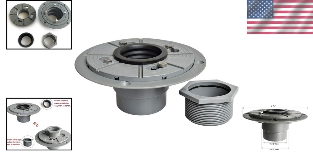 Versatile 2" PVC Drain Base Kit - Ideal for Square & Linear Shower Installations