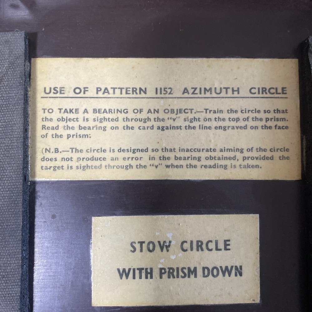 Royal Navy Azimuth Circle Pattern 1152 With Wooden Case Instructions