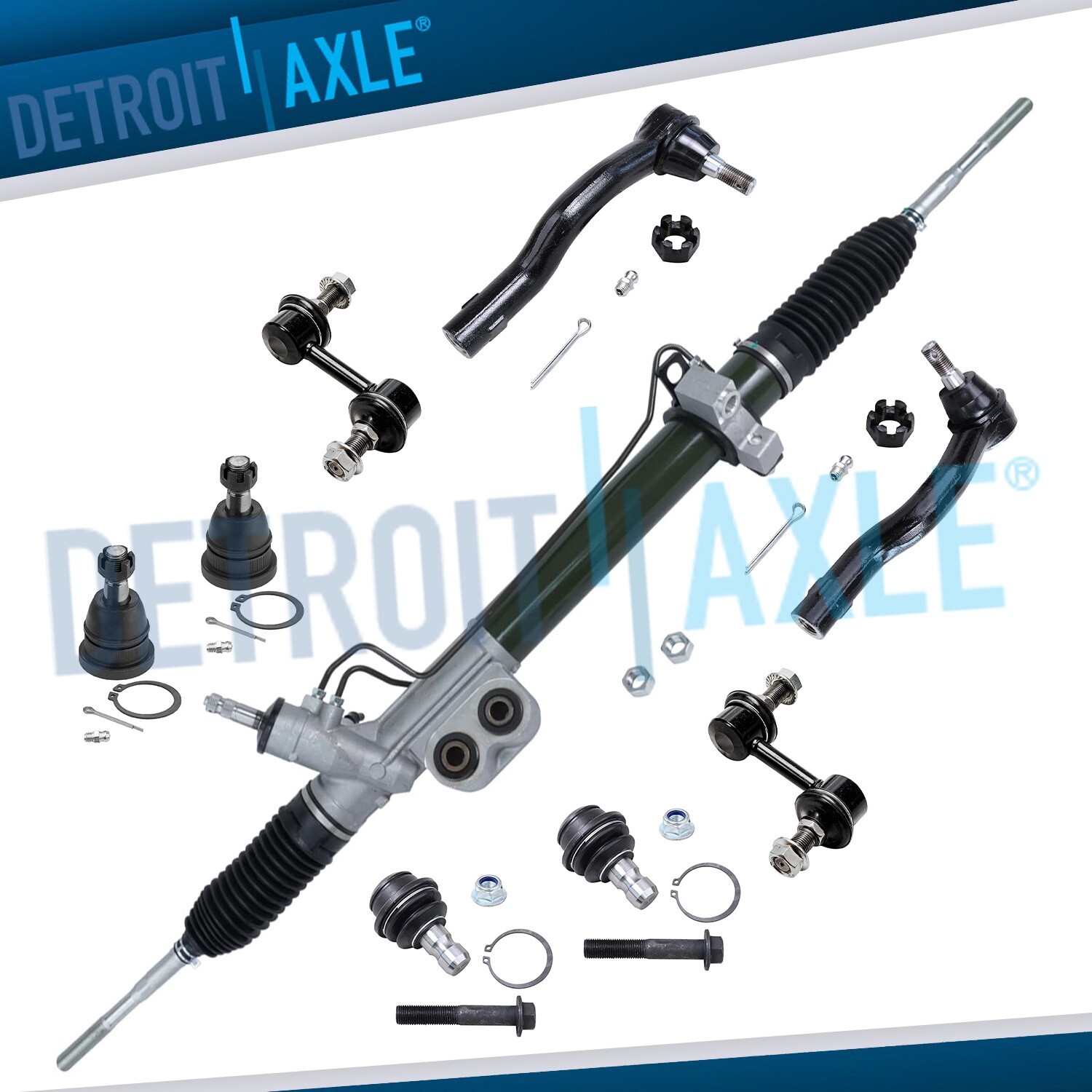 9pc Complete Power Steering Rack Pinion Suspension Kit for Nissan Titan Armada