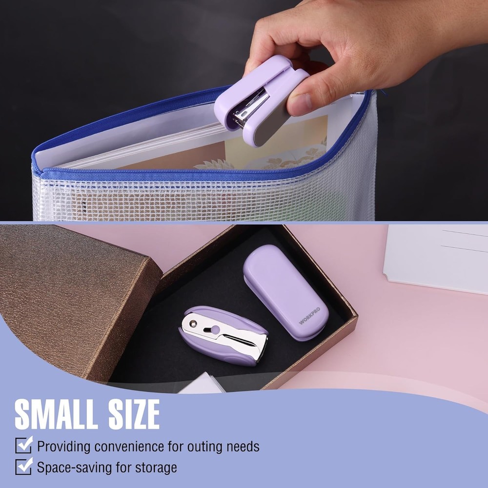 WORKPRO 3PC Stapler Set Mini Stapler Staple Remover 2000 Staple 12Sheet Capacity