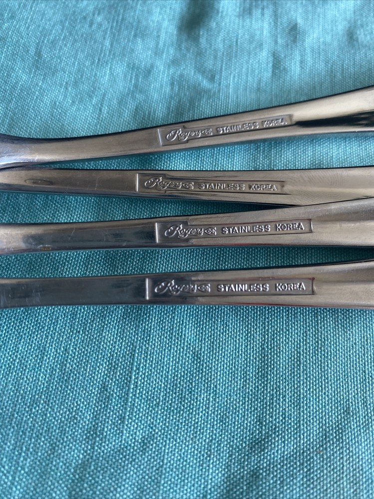 4 Pcs Rogers Co Country Shell Dinner Forks Stainless Flatware