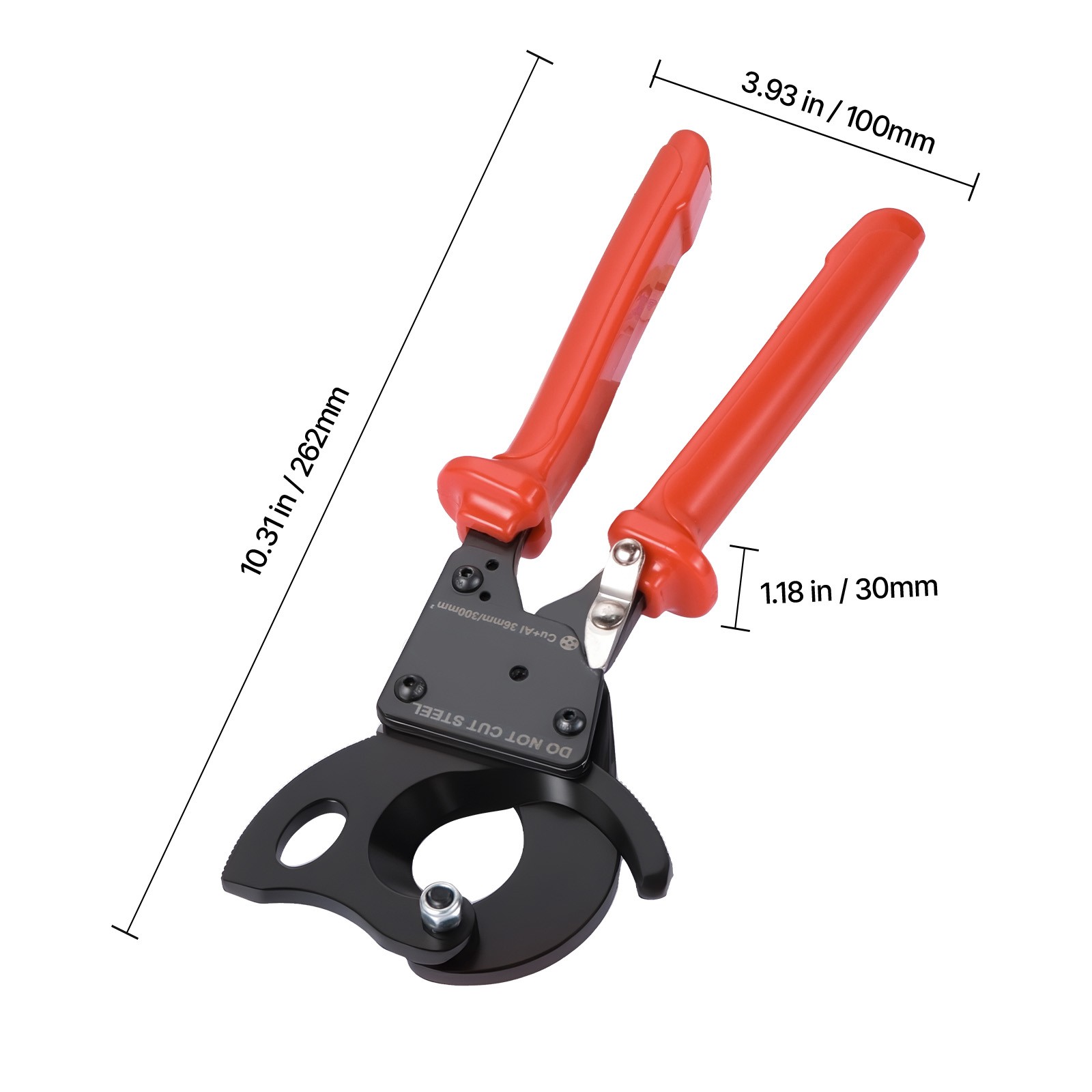 Uimoso Ratcheting Cable Cutter for Copper and Aluminum Wires up to 600MCM/300mm²