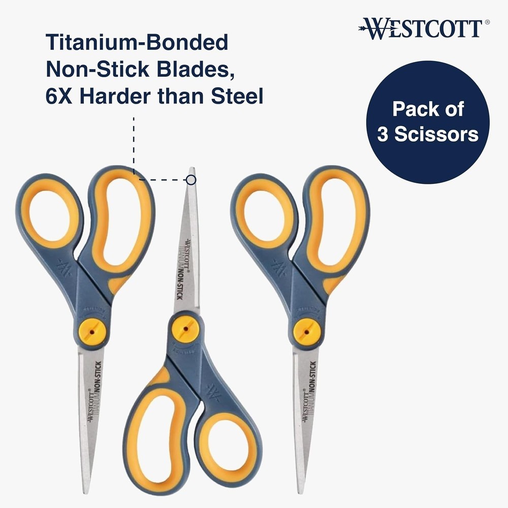 Titanium Non-Stick Scissors 3-Pack - Office & Home