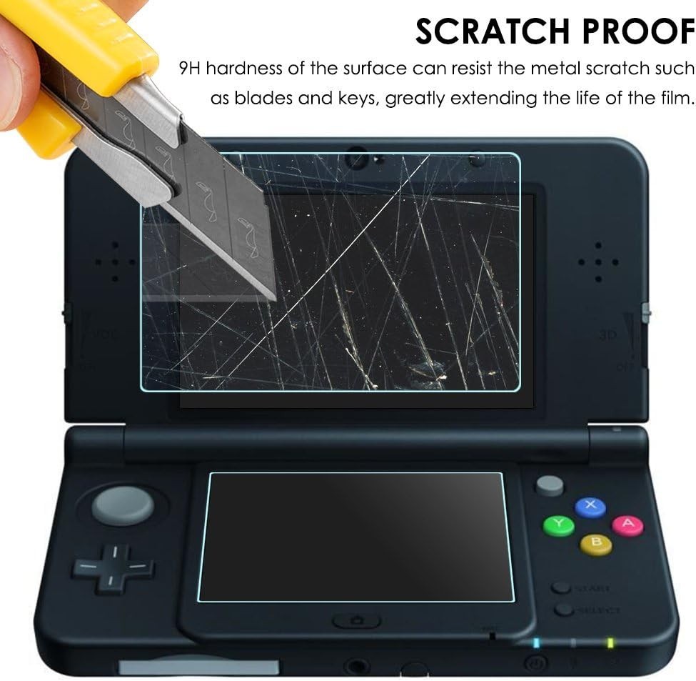 AFUNTA Screen Protector Compatible with Nintendo New 3DS, 2 Pack (4 Pcs) Tempere