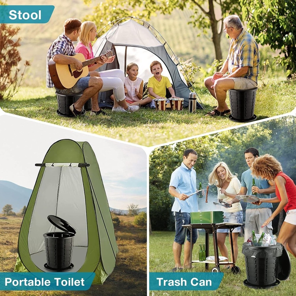 Multi-Functional Camping Toilet with Cover Design